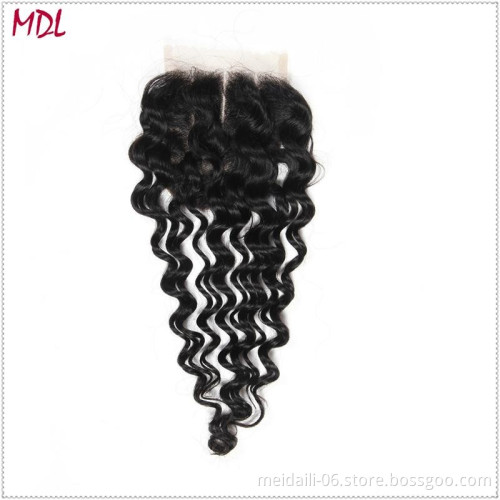 Hair Weave 4 Bundles With Closure Brazilian Human Hair Deep Wave Style Mink Hair Extensions
